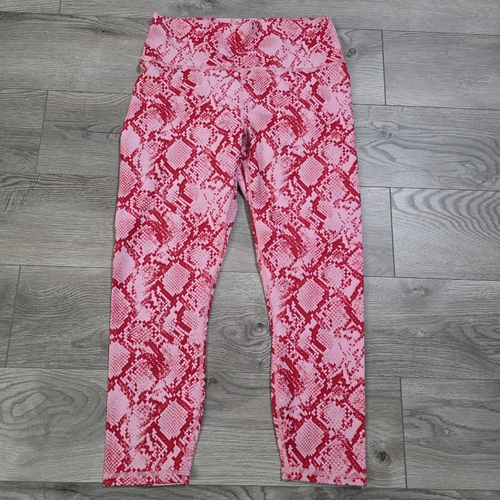 Fabletics Pink‎ Snake Skin Define PowerHold High-Waisted Capri Leggings M